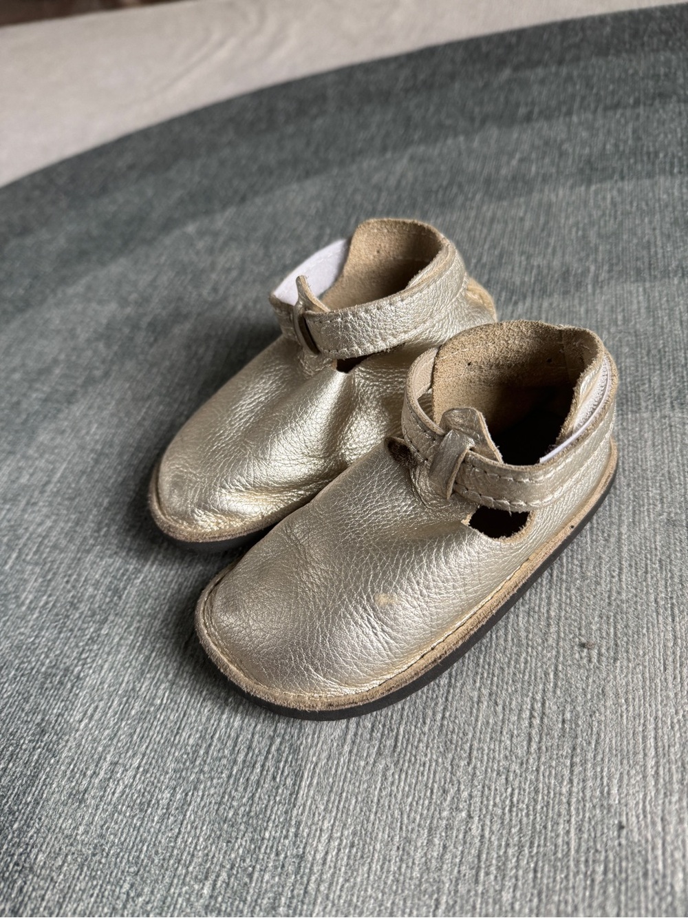 Softstar Baby Classic Champagne Leather Kids Shoes with Ankle Strap